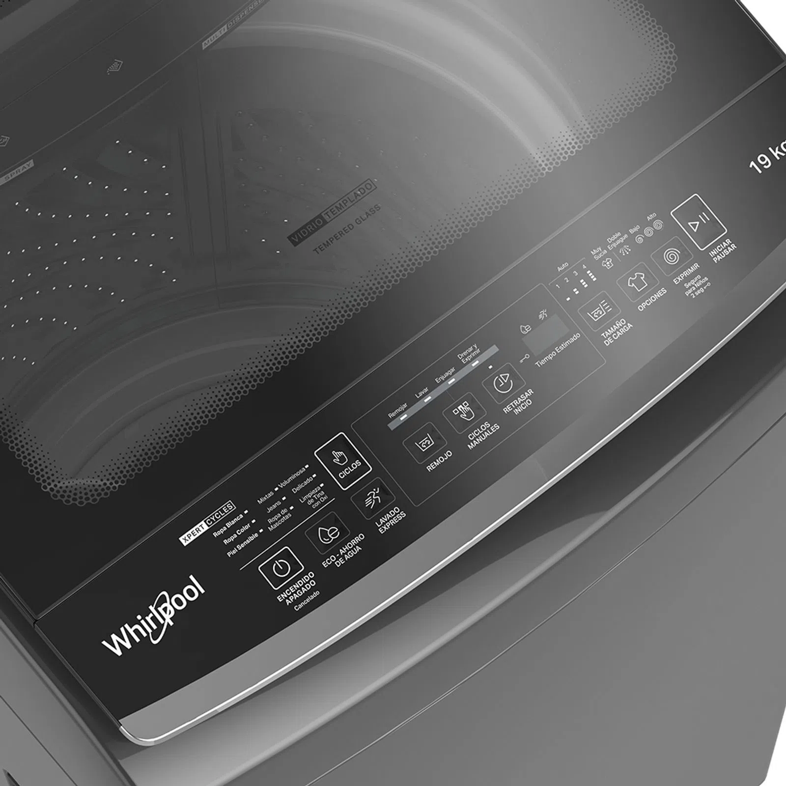 LAVADORA WHIRLPOOL SILVER 19KG CARGA SUPERIOR - PANEL DIGITAL - Imagen 4
