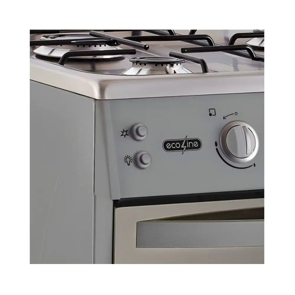 COCINA A GAS ECOLINE 24″ ALBA PLUS 4 HORNILLAS – GRILL – INOX - Imagen 3