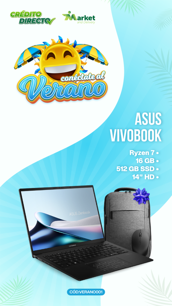 ASUS Zenbook 14 OLED – Ryzen 7 AI 350 / 16 GB / 512 GB SSD / 14″ OLED - Imagen 2