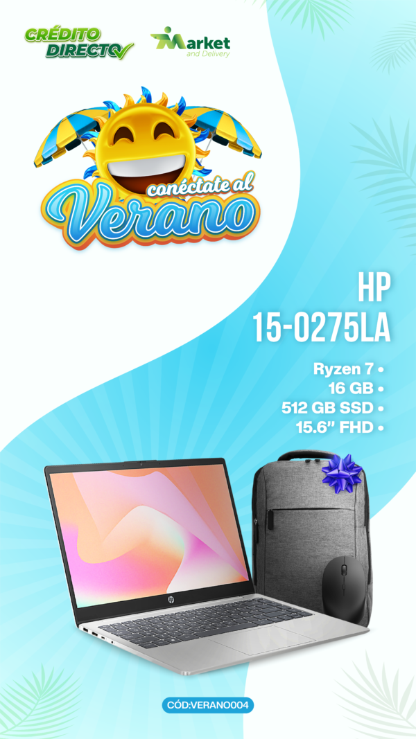 HP 15 – Ryzen 7 7730U / 16 GB RAM / 512 GB SSD / 15.6″ FHD /  Warm Gold - Imagen 4