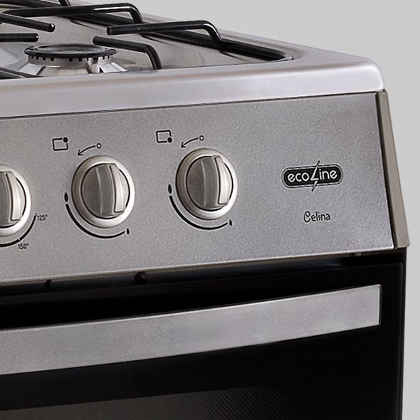 COCINA A GAS ECOLINE 30″ CELINA 5 HORNILLAS – INOX - Imagen 2