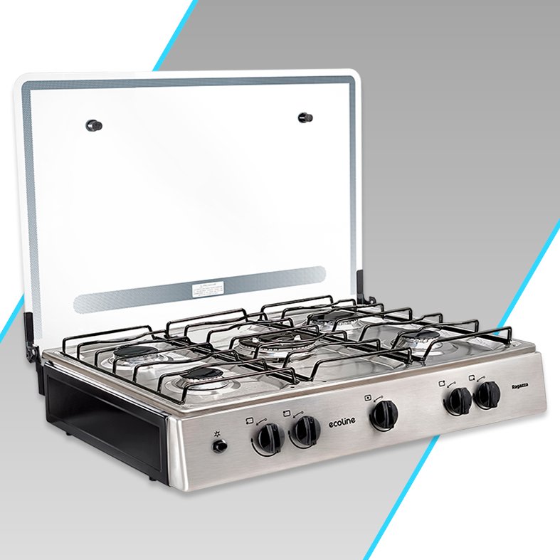 COCINETA RAGAZZA 5Q C/T INOX PLUS EC ECOLINE NEGRO TF