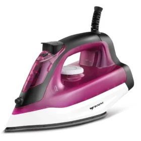 PLANCHA A VAPOR CON ROCIADOR - BLANCA CON DETALLES NEGRO