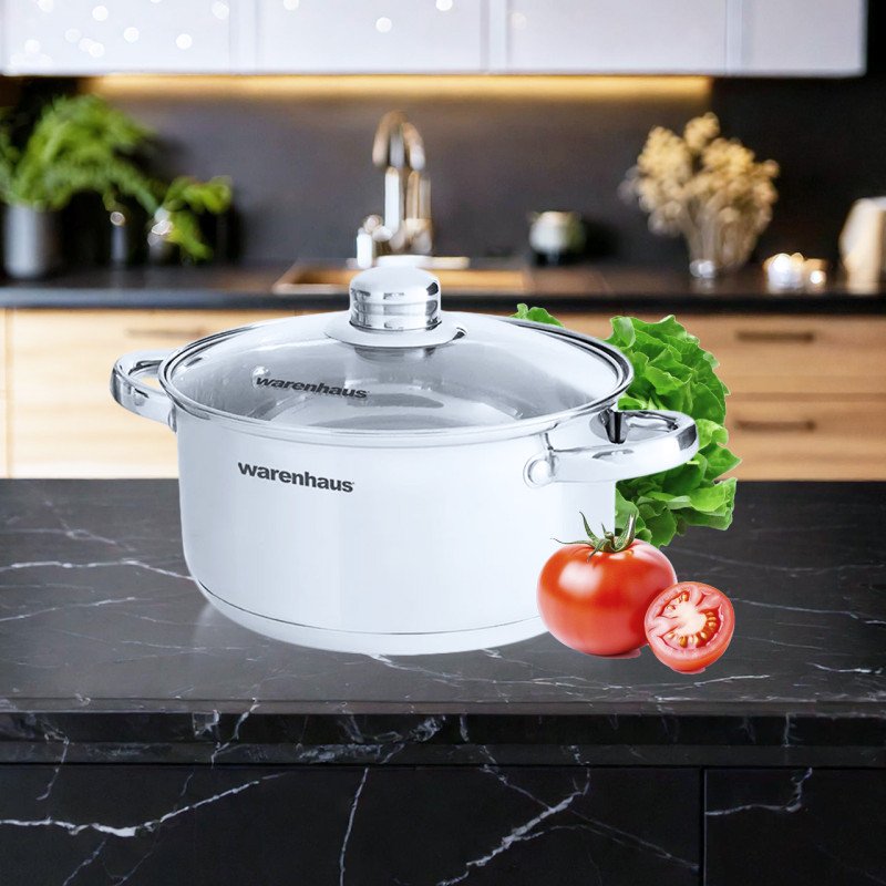 OLLA DE ACERO INOXIDABLE 20 CM WARENHAUS ATLANTIS - Imagen 2